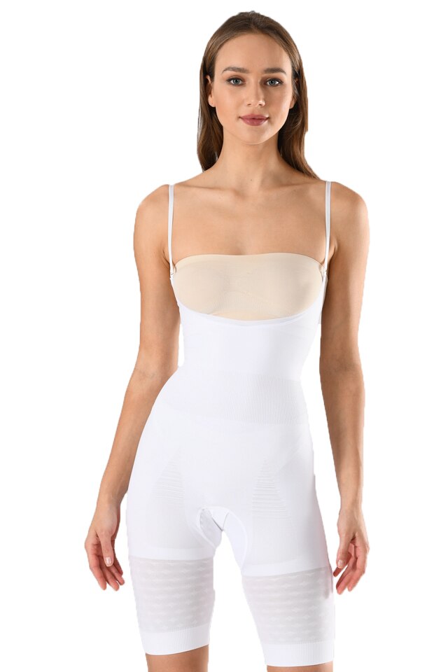 Body modelator dama cu pantalon Serena, model 1255, Alb