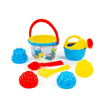 Set 5 piese de joaca pentru plaja Polesie Smurf Bucket Set 5 piese de joaca pentru plaja Polesie Smurf Bucket