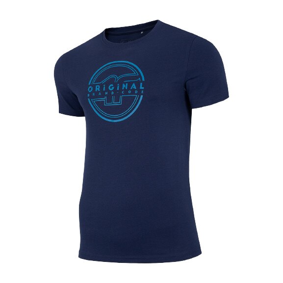 Tricou pentru barbati, 4F, cu imprimeu, model regular, albastru