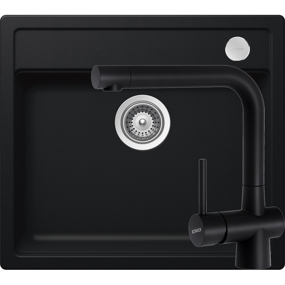 Kit chiuveta Schock Mono N-100 570 x 510 mm si baterie Schock Laios Puro Cristadur