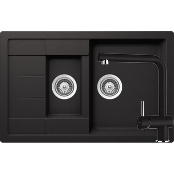 Kit chiuveta Schock Manhattan D-150S 780 x 500 mm si baterie Schock Epos cu Dus Extractibil Nero Cristalite Kit chiuveta Schock Manhattan D-150S 780 x 500 mm si baterie Schock Epos cu Dus Extractibil Nero Cristalite