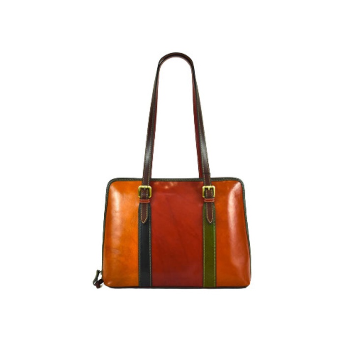 TORNABUONI, TULUM, válltáska, bőr, tarka, 38x10x28 cm