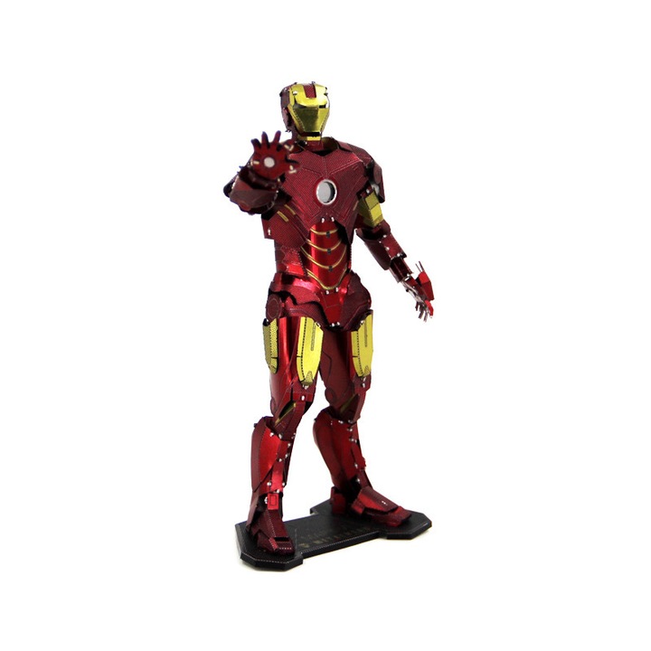 Нано пъзел 3D, RoveZone®, метален, образователен, цветен, модел на Железния човек, 105 части