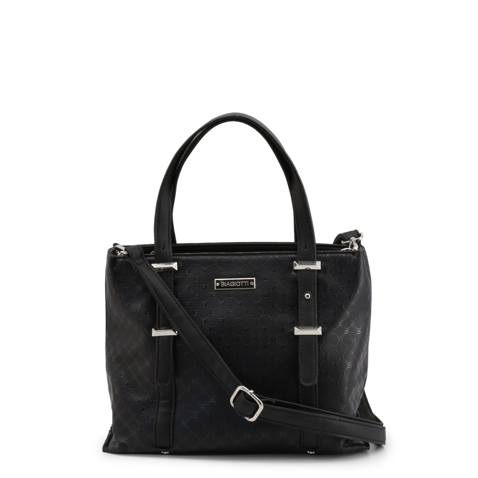 Geanta din piele cu bareta de umar, Laura Biagiotti, Negru, 23 cm