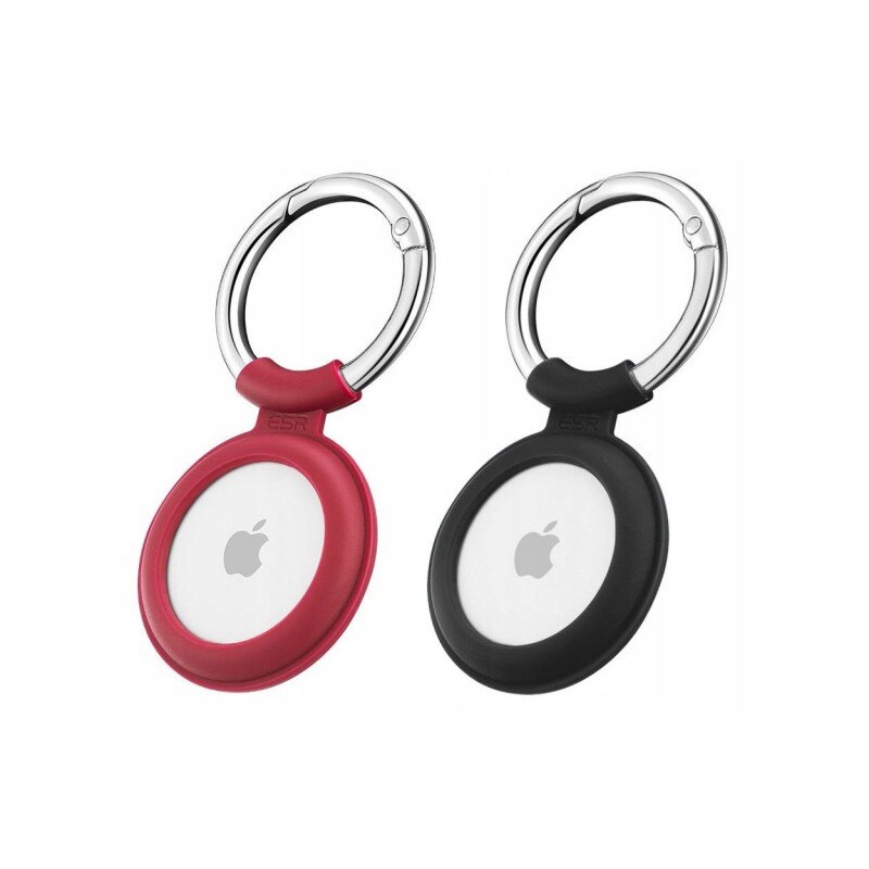 Set 2 X Husa Esr Cloud Compatibila Apple Airtag, Rosu Si Negru