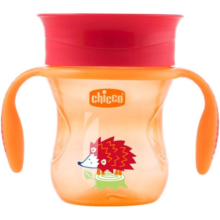 Chicco 360 Perfect Cup bögre, uniszex, 1 éves kortól, narancssárga