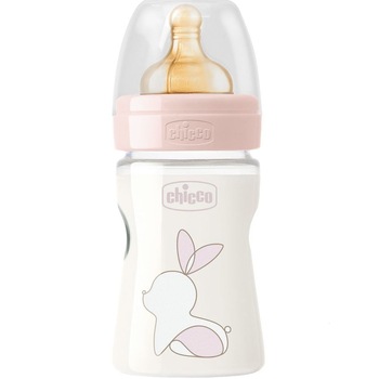 Biberon Chicco PP Original Touch, tetina cauciuc, flux lent, fete, 150ml, de la nastere Biberon Chicco PP Original Touch, tetina cauciuc, flux lent, fete, 150ml, de la nastere