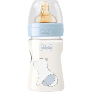 Biberon Chicco PP Original Touch, tetina cauciuc, flux lent, baieti, 150ml, de la nastere Biberon Chicco PP Original Touch, tetina cauciuc, flux lent, baieti, 150ml, de la nastere
