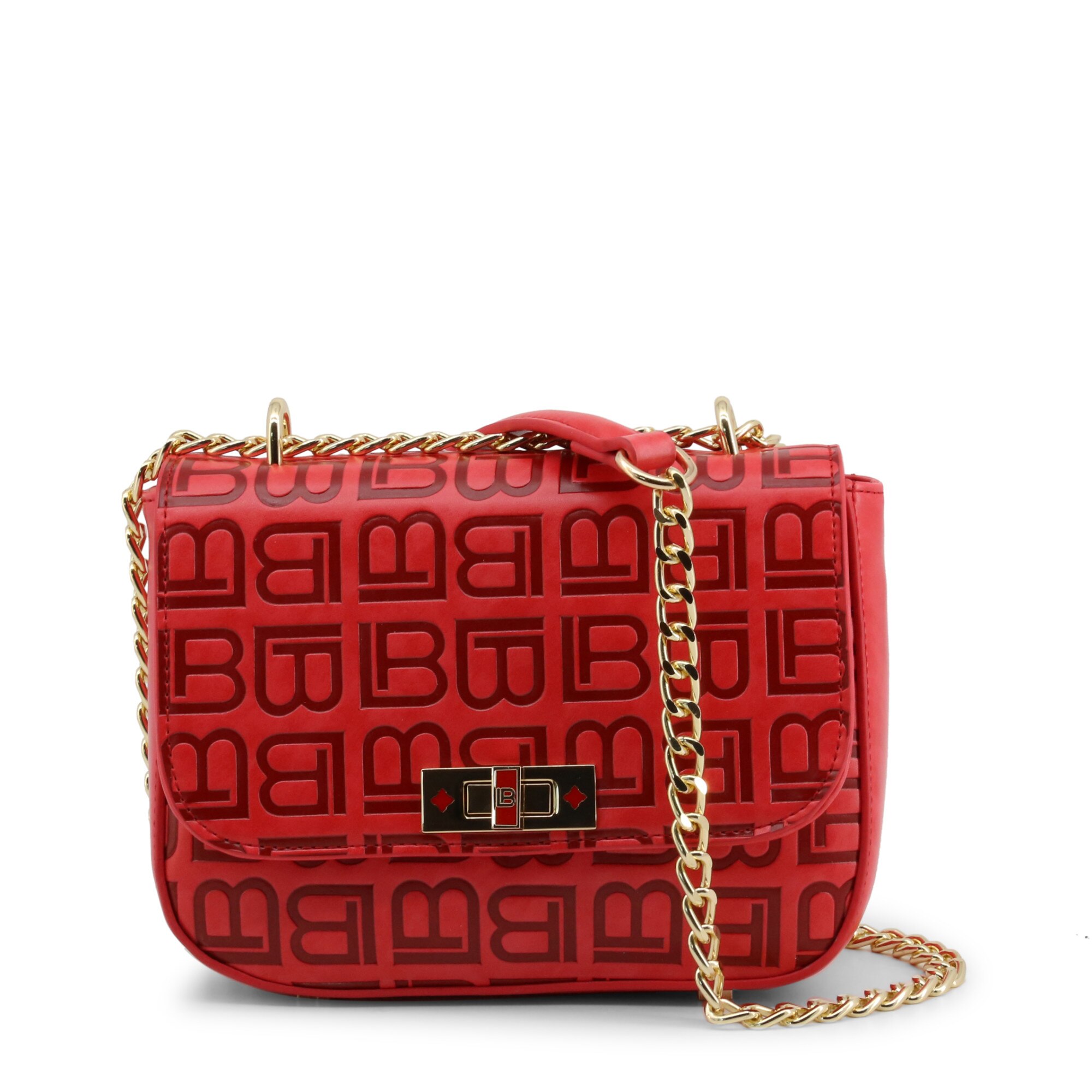 Geanta din piele cu bareta de umar, Laura Biagiotti, Rosu, 20.5 cm