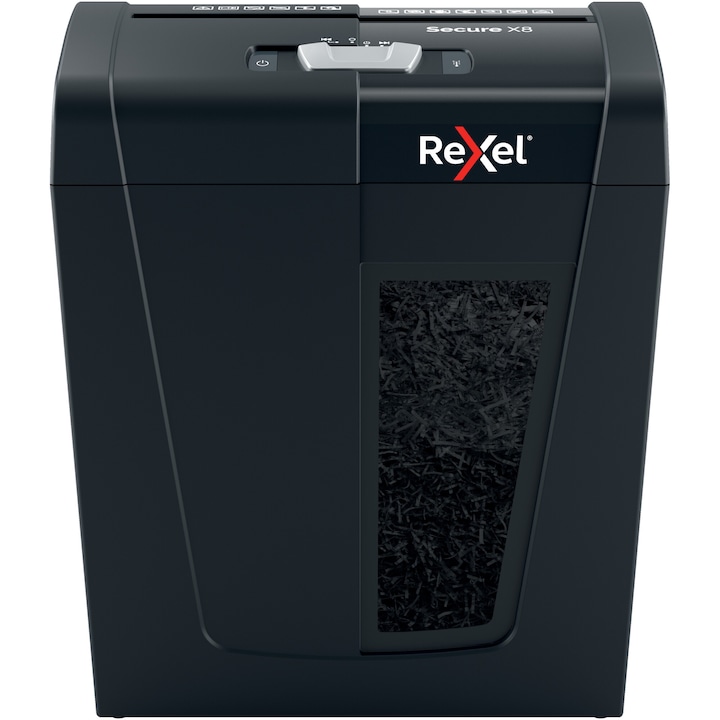 Унищожител на документи REXEL SECURE X8, Ръчен, P4, Cross-Cut (конфети), 8 листа, 14 л, Черен