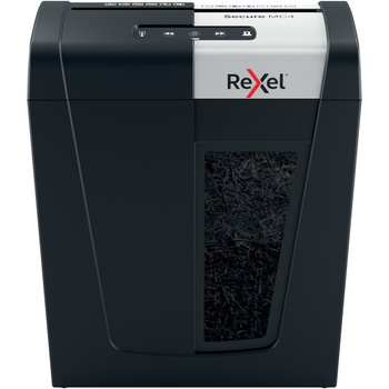 Distrugator documente manual REXEL SECURE MC4, P5, micro-cut (particule), 4 coli, 14l, negru-argintiu Distrugator documente manual REXEL SECURE MC4, P5, micro-cut (particule), 4 coli, 14l, negru-argintiu