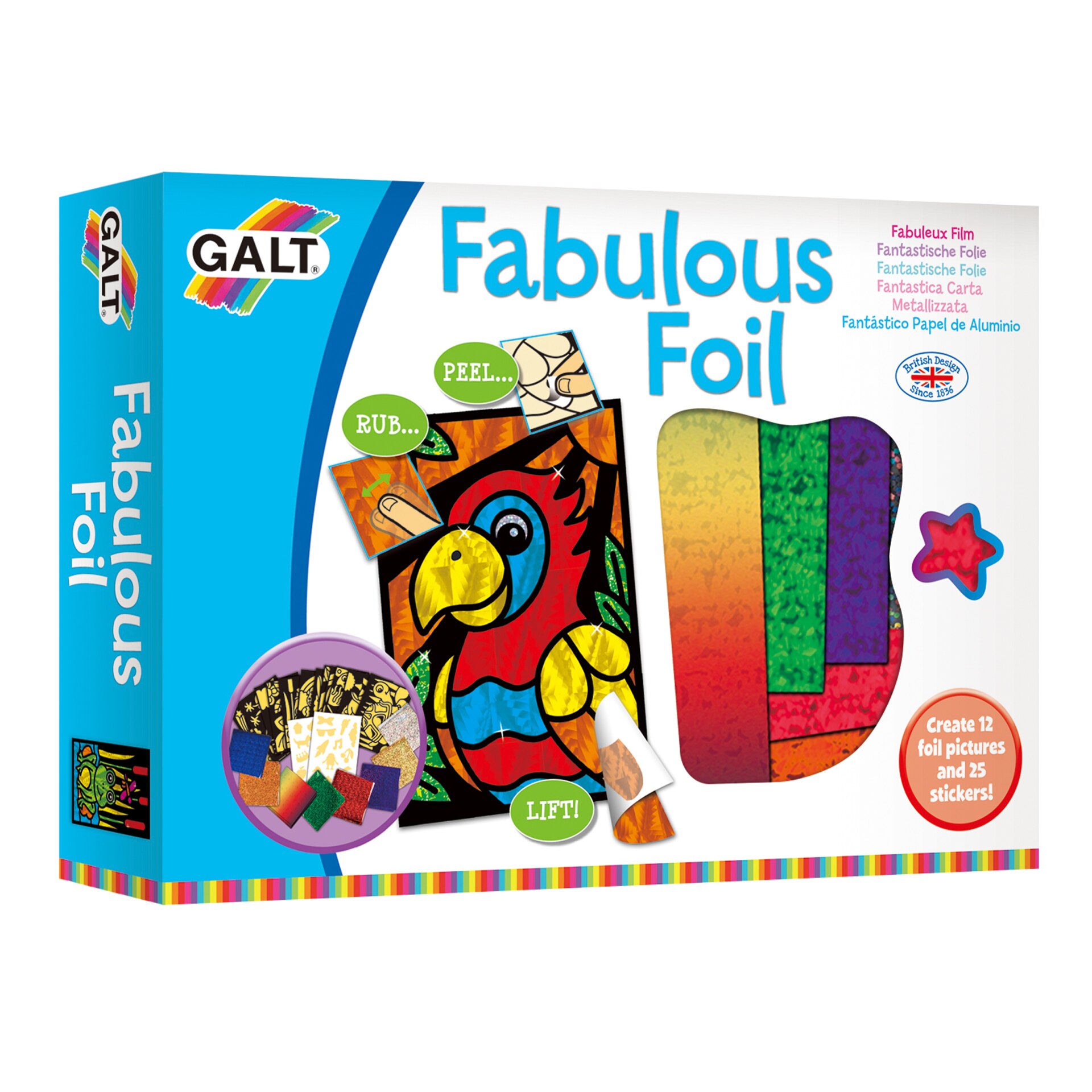 Set creare 12 imagini cu folie colorata, Galt, 1004411