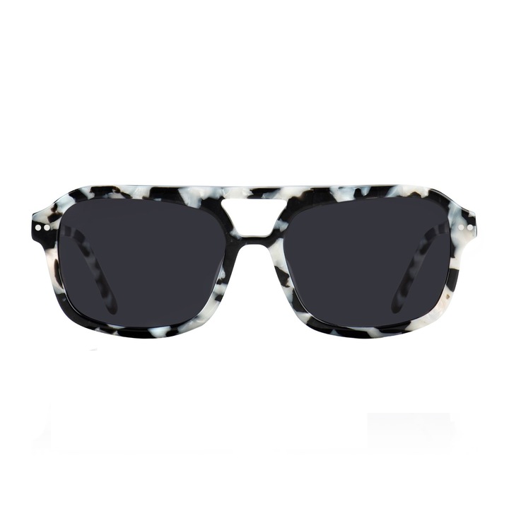 Ochelari de soare DE-Sunglasses, Texas, Protectie UV, Negru/Alb