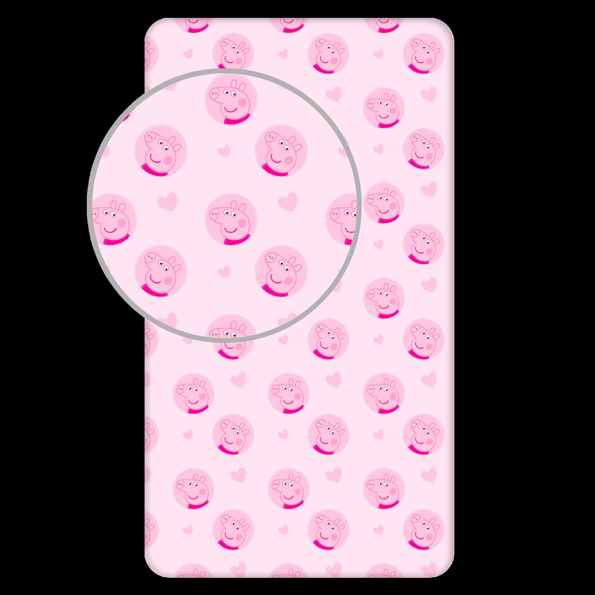 Cearceaf Peppa Pig PEP053 FS, 90x200 + 25 cm, Roz