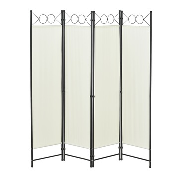 Paravan Saragossa B160, en.casa, 171 x 160 cm, otel/poliester, bej, pliabil, din 4 paneluri cu 8 picioare sustinere Paravan Saragossa B160, en.casa, 171 x 160 cm, otel/poliester, bej, pliabil, din 4 paneluri cu 8 picioare sustinere