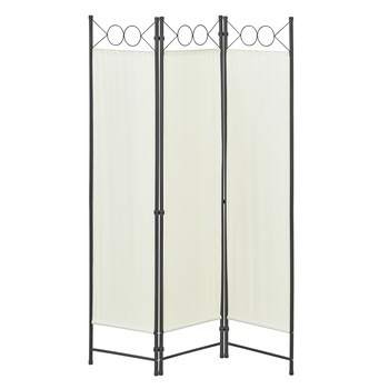Paravan Saragossa B120, en.casa, 171 x 120 cm, otel/poliester, bej, pliabil, din 3 paneluri cu 6 picioare sustinere Paravan Saragossa B120, en.casa, 171 x 120 cm, otel/poliester, bej, pliabil, din 3 paneluri cu 6 picioare sustinere