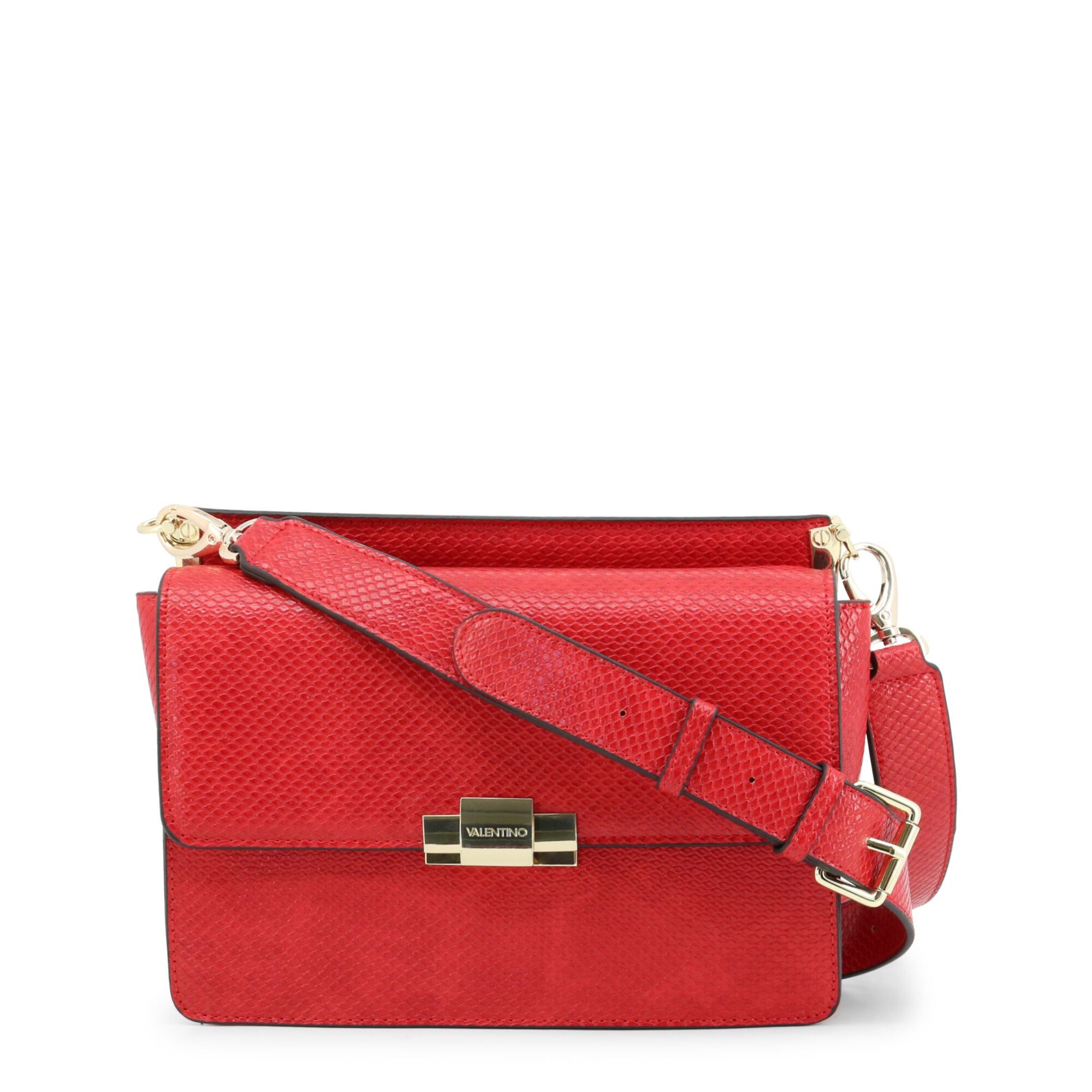 Geanta din piele cu bareta de umar, Valentino by Mario Valentino, Rosu, 24.5 cm