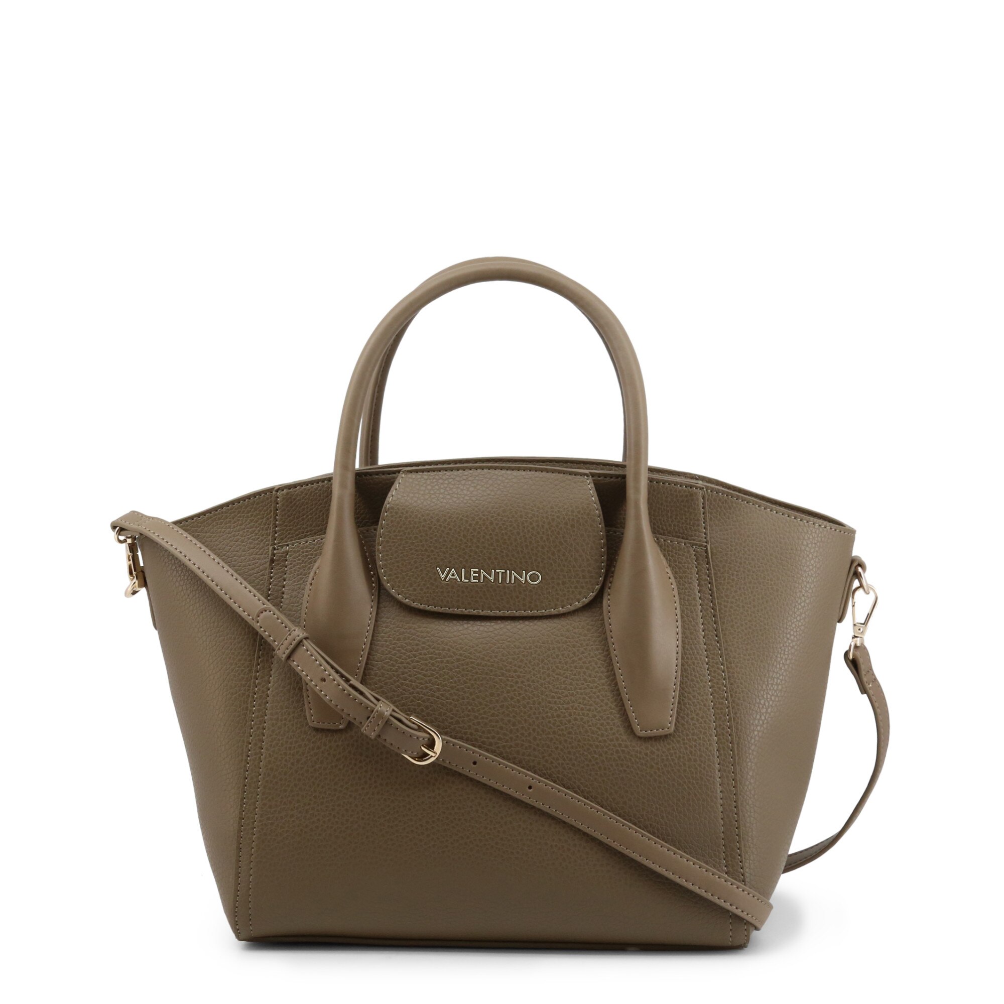 Geanta din piele cu bareta de umar, Valentino by Mario Valentino, Maro, 46.5 cm