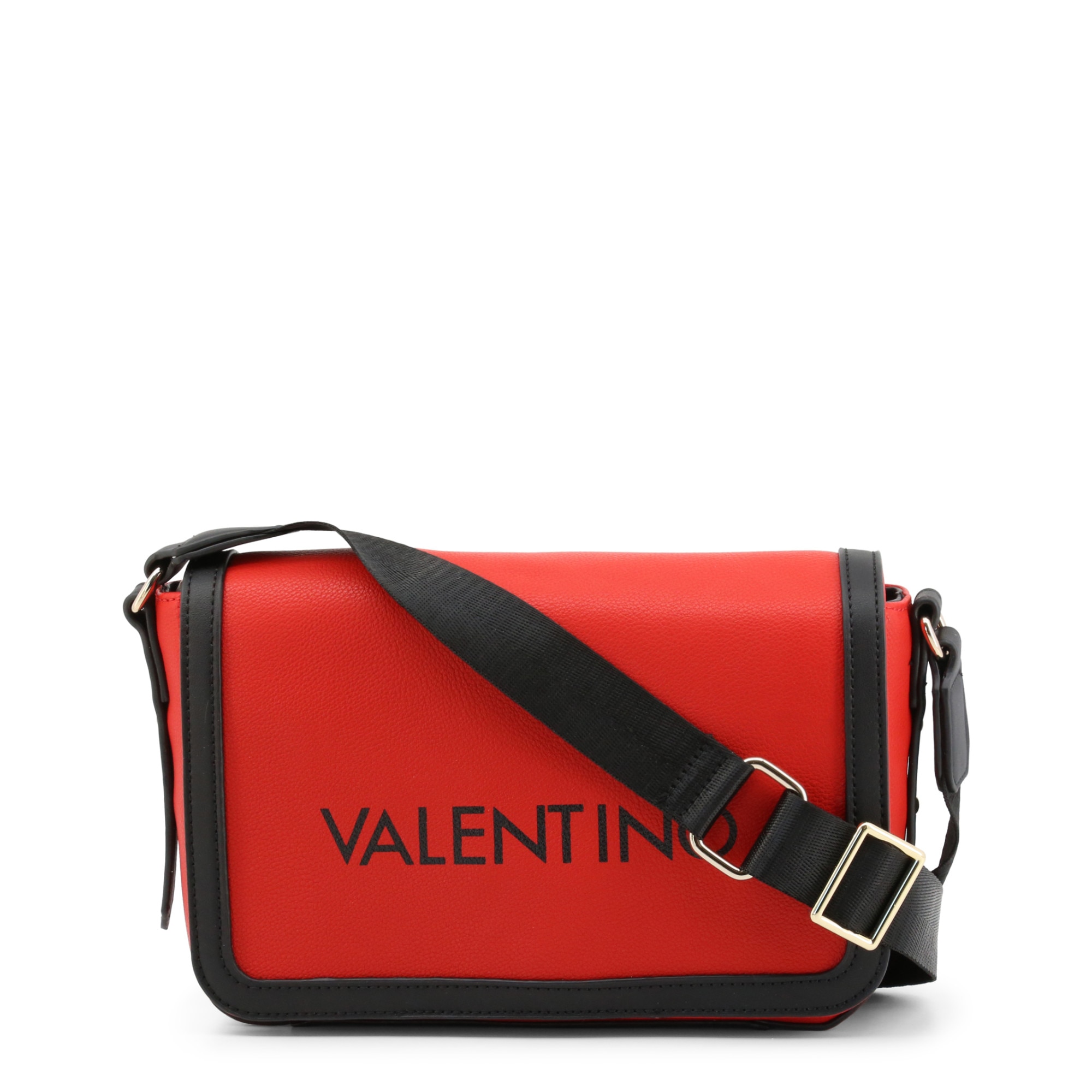 Geanta din piele cu bareta de umar, Valentino by Mario Valentino, Rosu/Negru, 25 cm