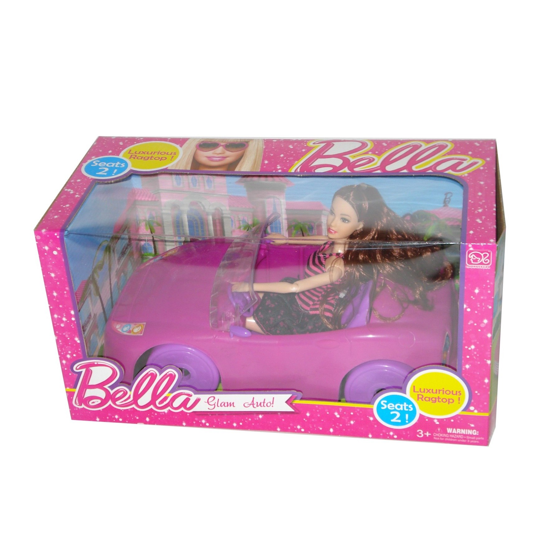 Papusa cu masina Bella Glam Auto, multicolor