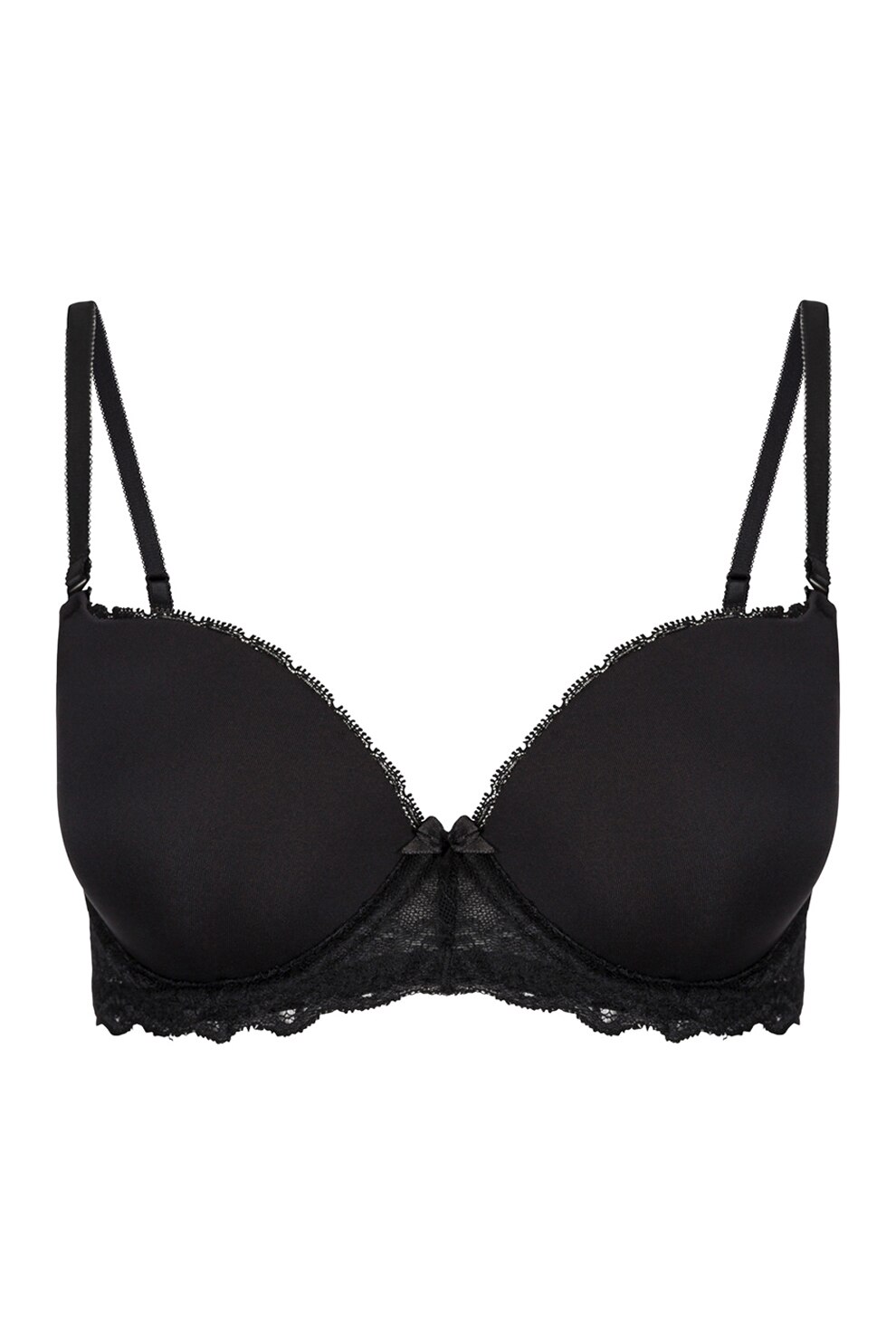 Penti, Sutien push-up cu detalii din dantela, Negru