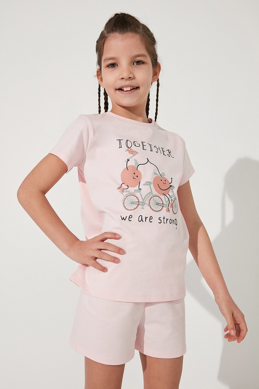 Penti, Pijama din bumbac cu imprimeu, Roz