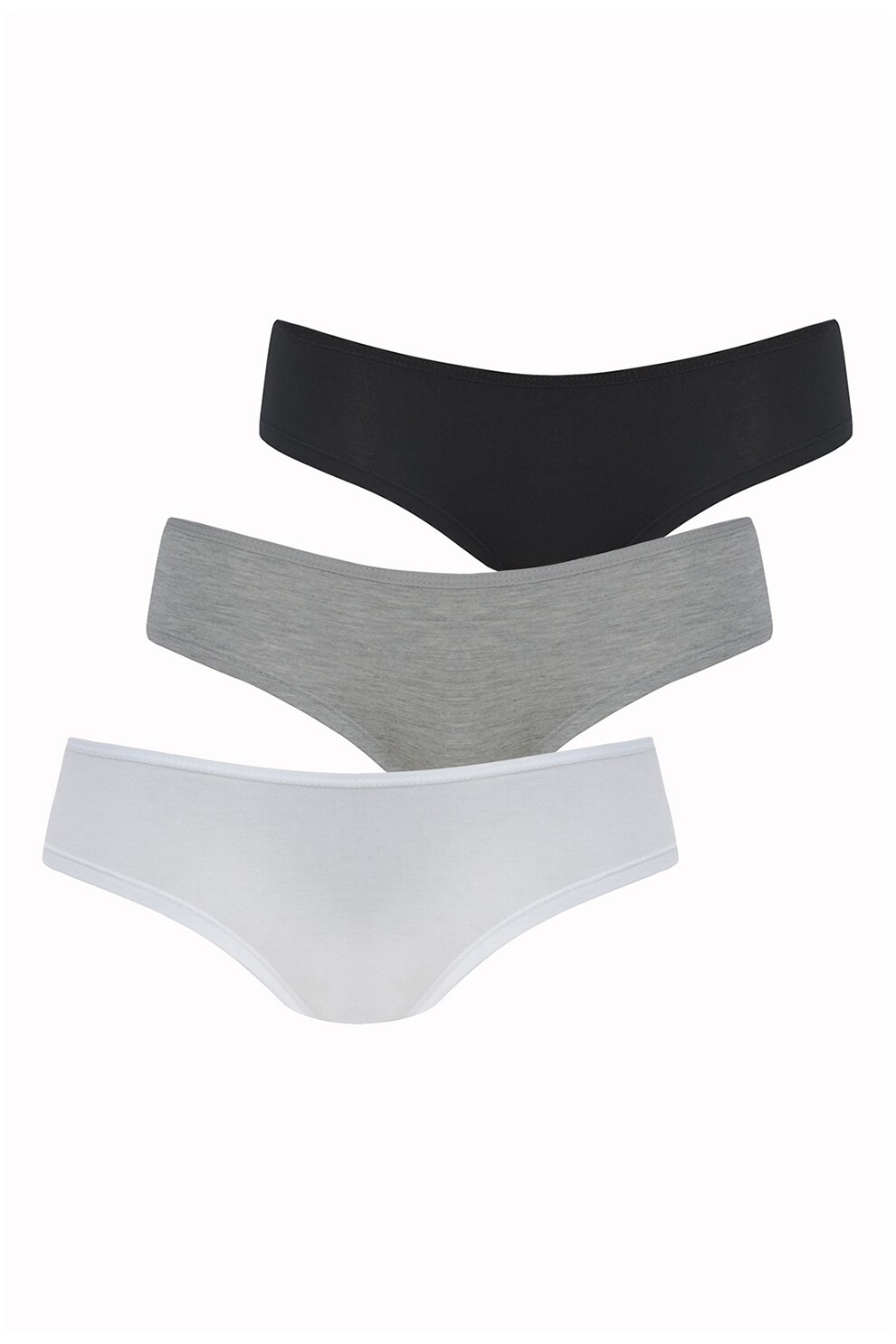 Penti, Set de chiloti hipster - 3 perechi, Negru/gri deschis/gri inchis
