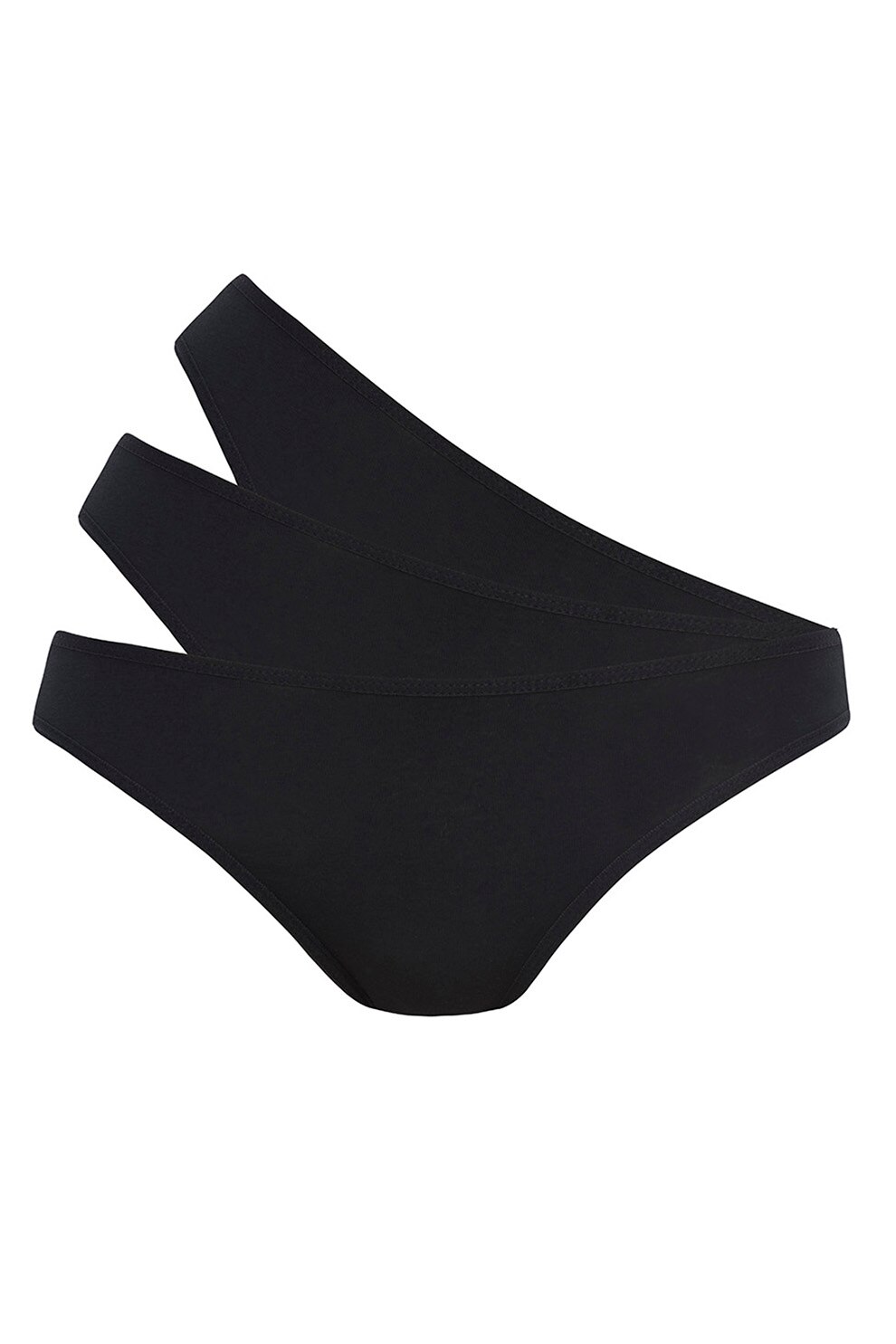 Penti, Set de chiloti cu talie joasa - 3 perechi, Negru