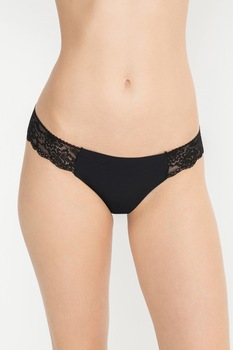 Penti, Chiloti tanga cu insertii din dantela, Negru Penti, Chiloti tanga cu insertii din dantela, Negru