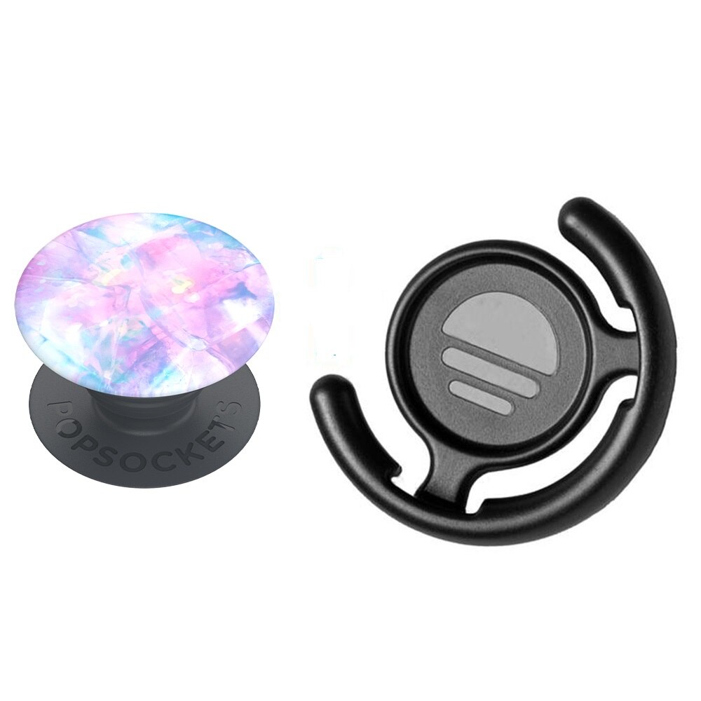 Set Suport Universal pentru telefon PopSockets Basic Crystal Opal si Suport pentru masina