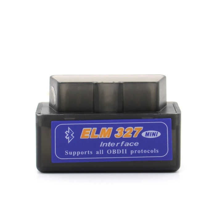 Tester auto mini cu Interfata OBD II ELM 327 diagnoza Bluetooth, Rocketek, verificare cu telefon mobil smartphone, laptop, tableta, conexiune bluetooth 4.0, Negru