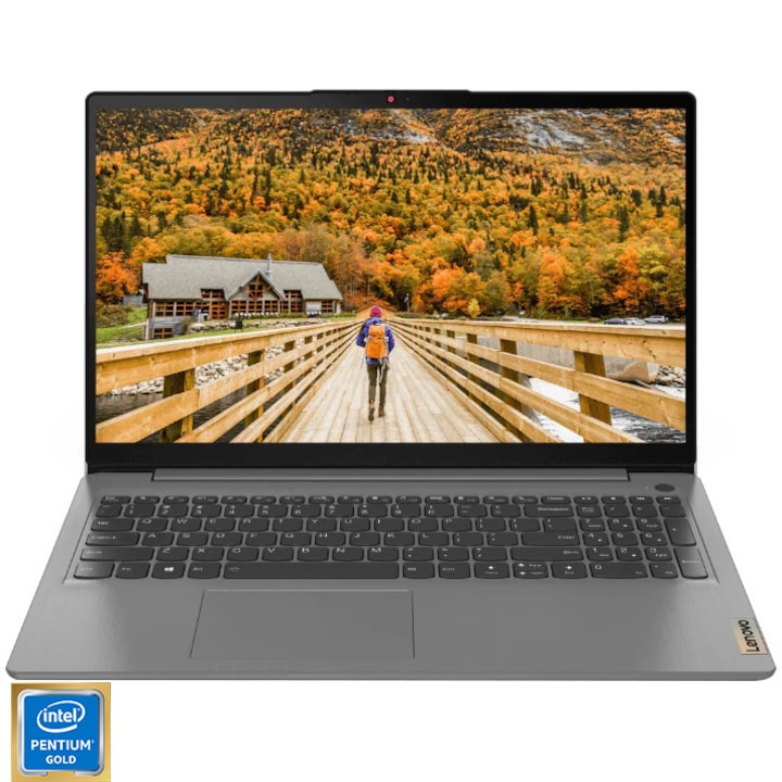 Laptop ultraportabil Lenovo IdeaPad 3 15ITL6 cu procesor Intel Pentium Gold 7505, 15.6", Full HD, 8GB, 256GB SSD, Intel UHD Graphics, Free DOS, Arctic Grey