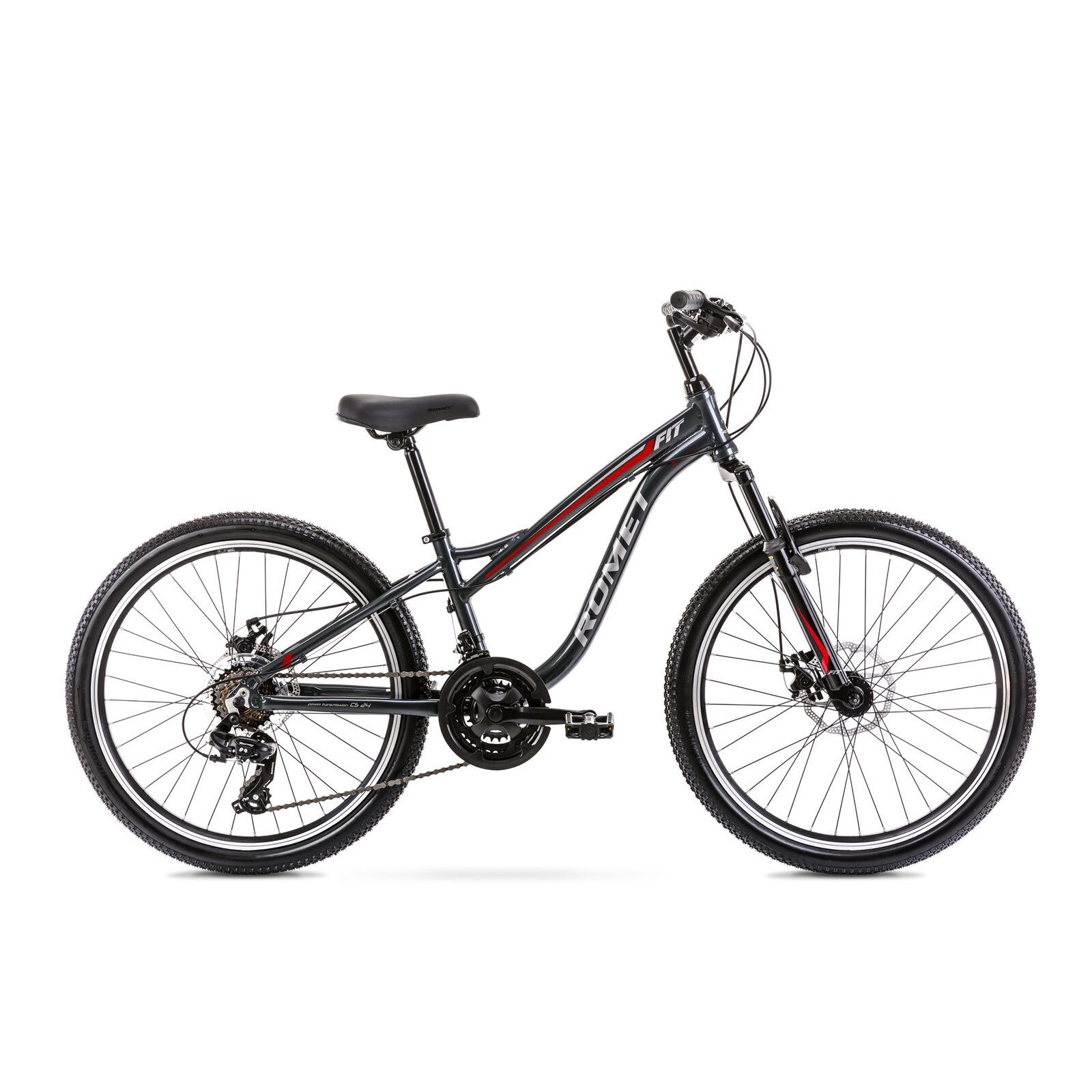 Bicicleta pentru copii Romet Rambler Fit 24 S/12 Grafit/Rosu 2021