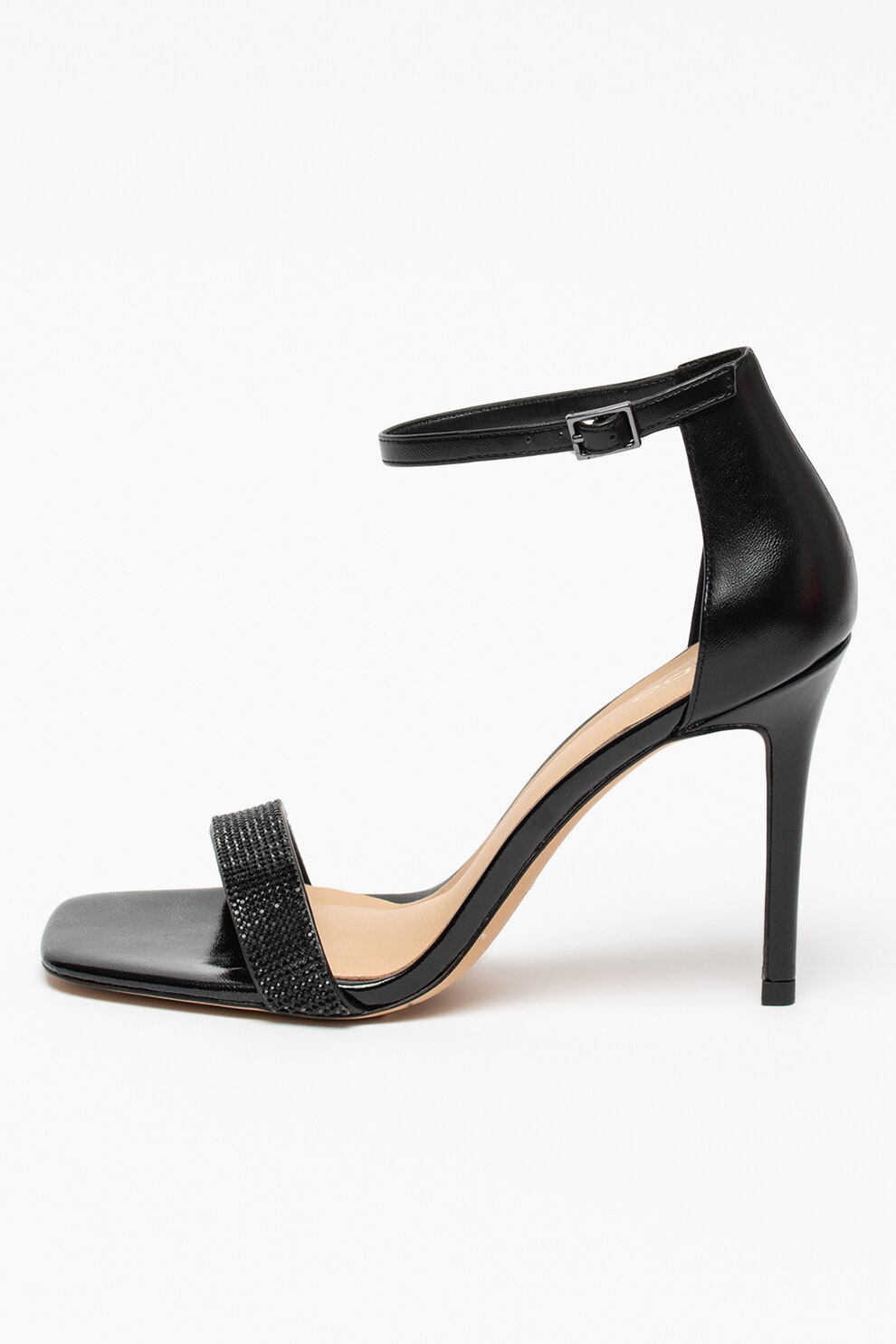 Aldo, Sandale de piele ecologica cu bareta pe glezna Afendaven, Negru