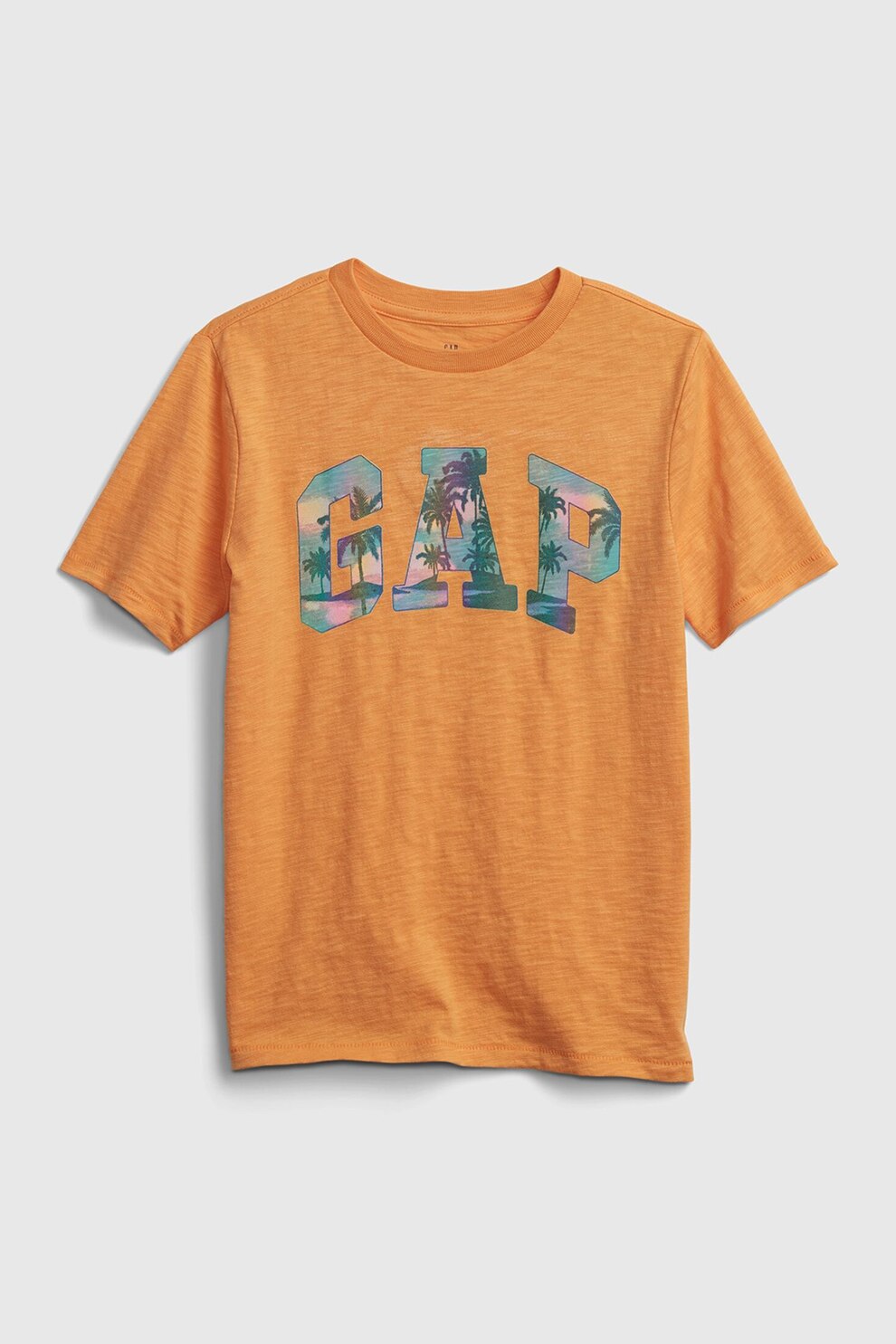 GAP, Tricou de bumbac cu imprimeu logo, Oranj