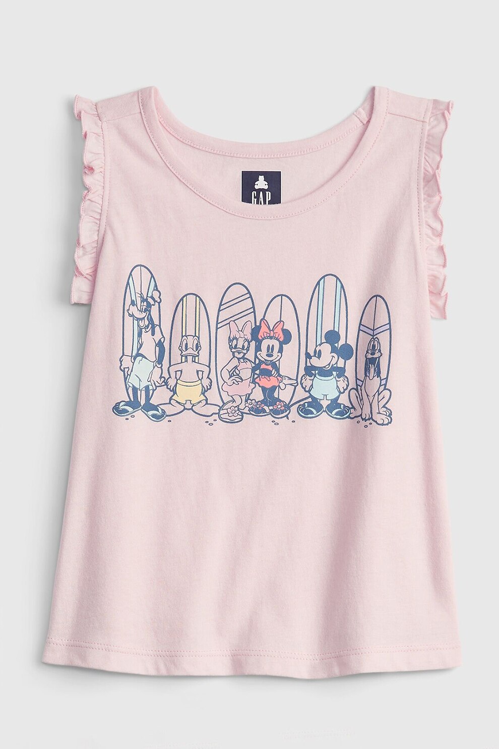GAP, Top de bumbac organic cu imprimeu Disney, Roz pal