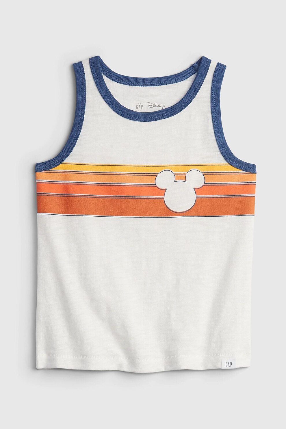GAP, Top de bumbac cu Mickey Mouse, Alb/Portocaliu, 95 CM