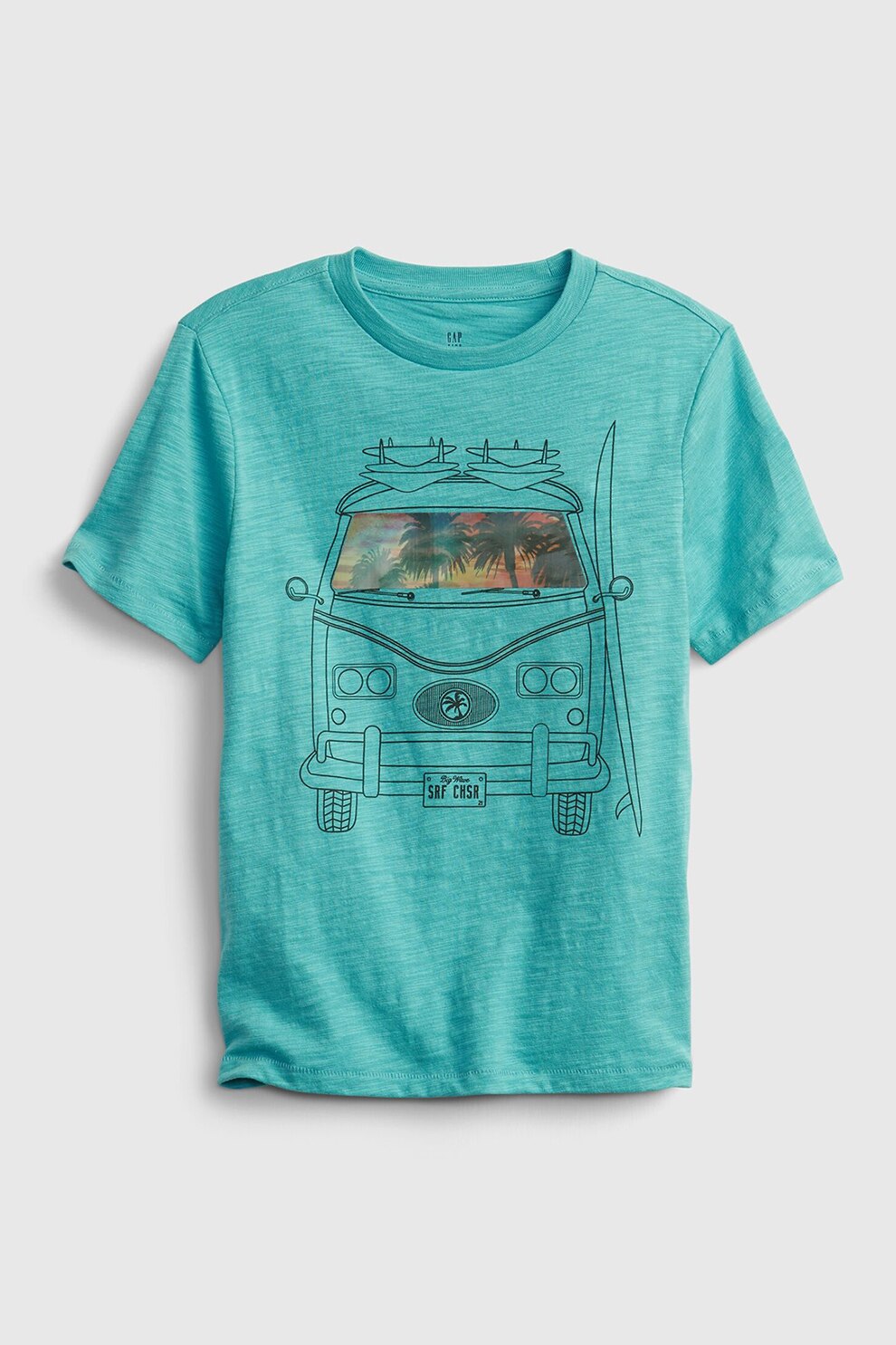 GAP, Tricou cu imprimeu grafic, Turcoaz