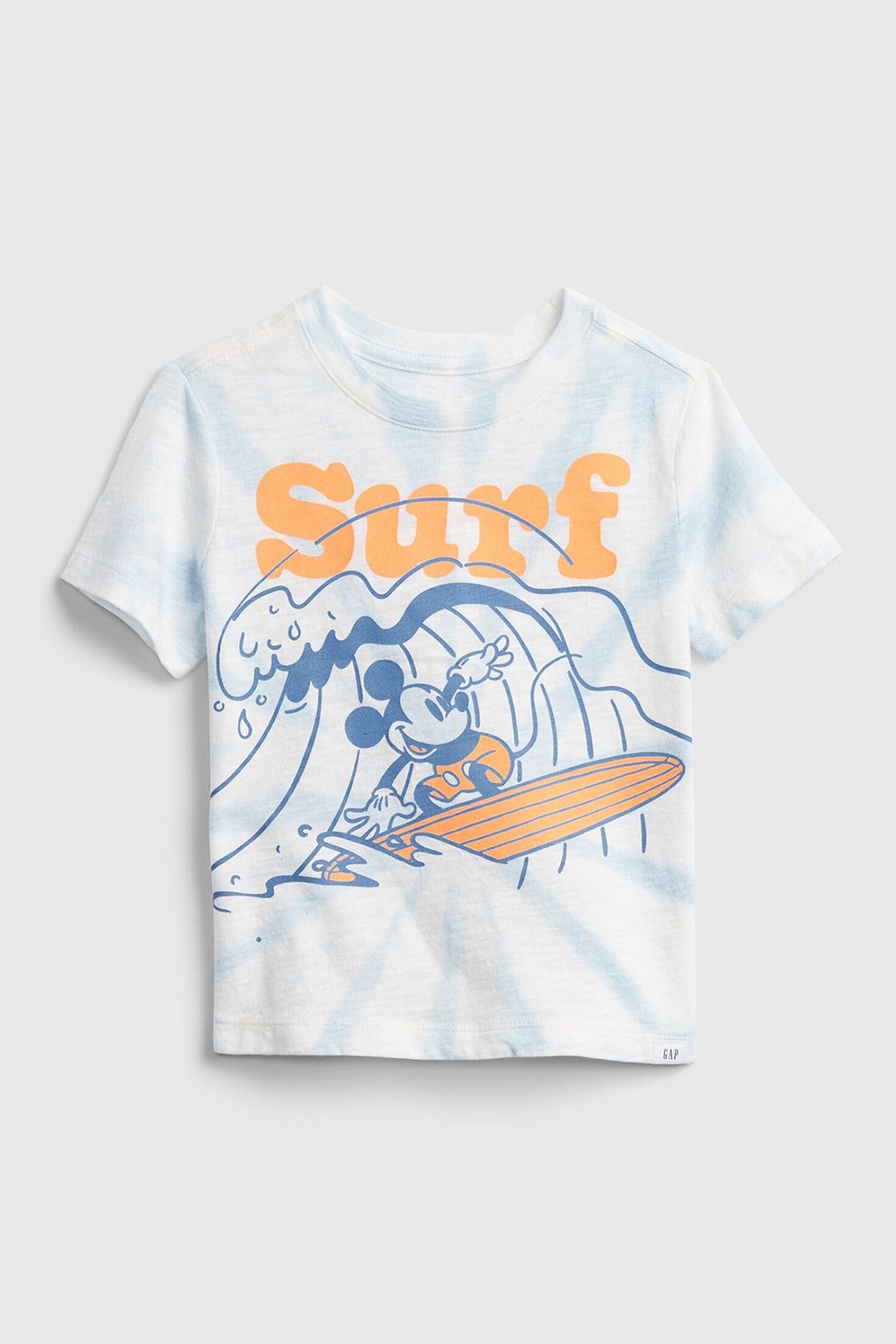 GAP, Tricou de bumbac cu imprimeu, Alb/Albastru pastel/Oranj pal