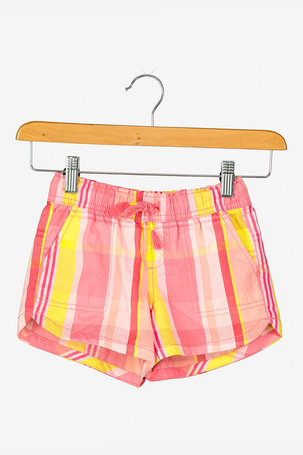 GAP, Pantaloni scurti de bumbac cu talie elastica, Roz somon/Galben