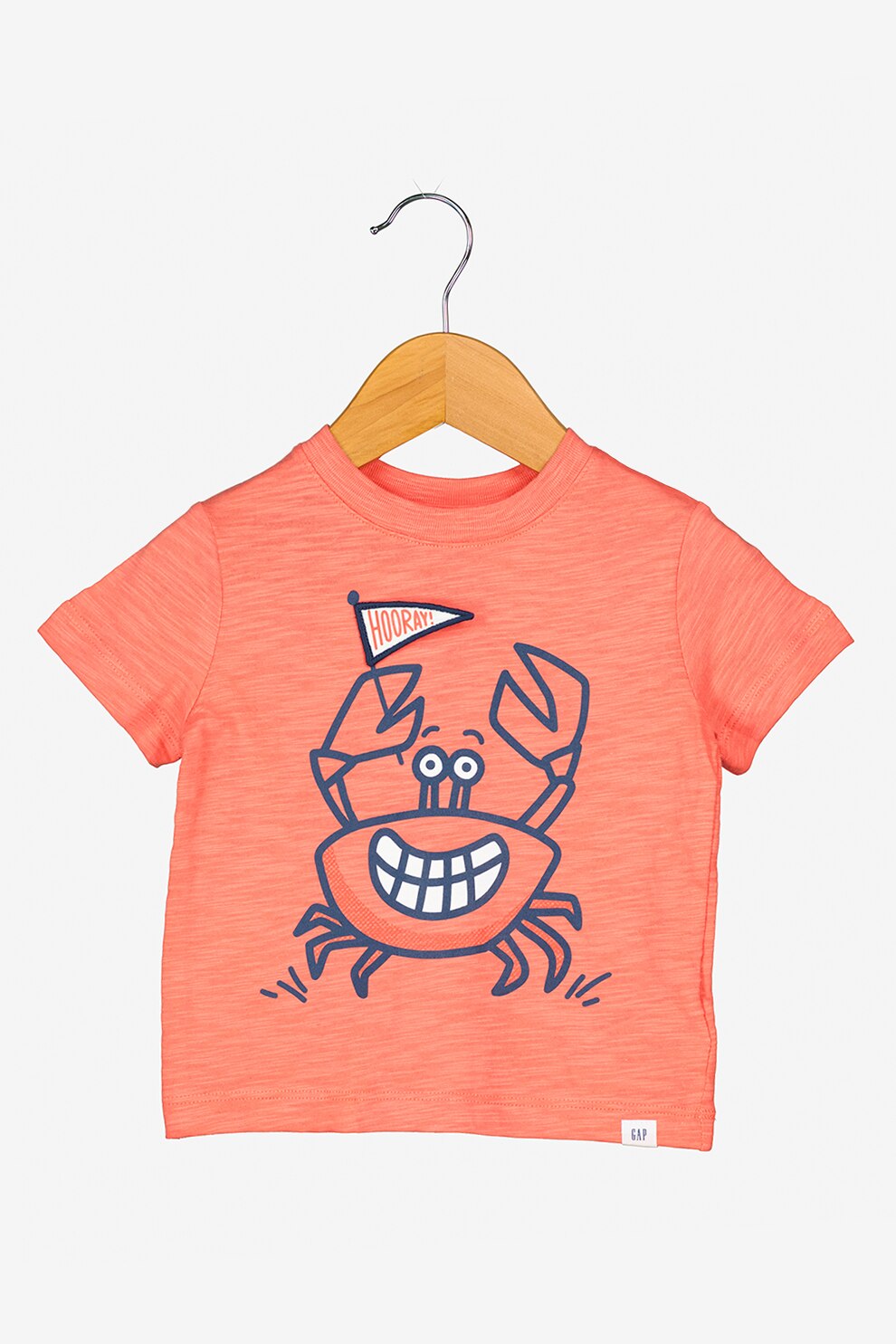 GAP, Tricou de bumbac cu imprimeu, Roz somon