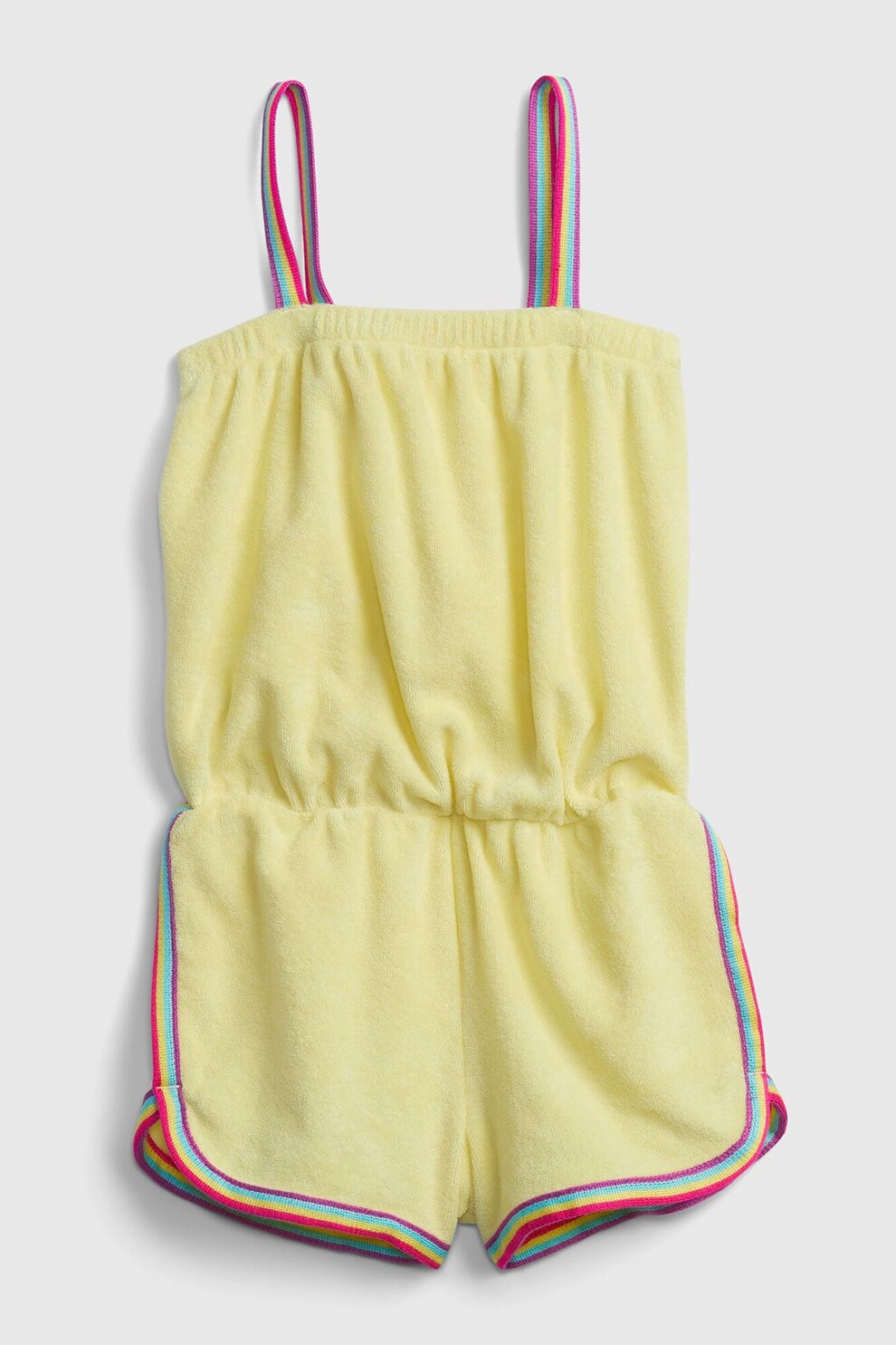 GAP, Salopeta de terry cu garnituri contrastante, galben pal