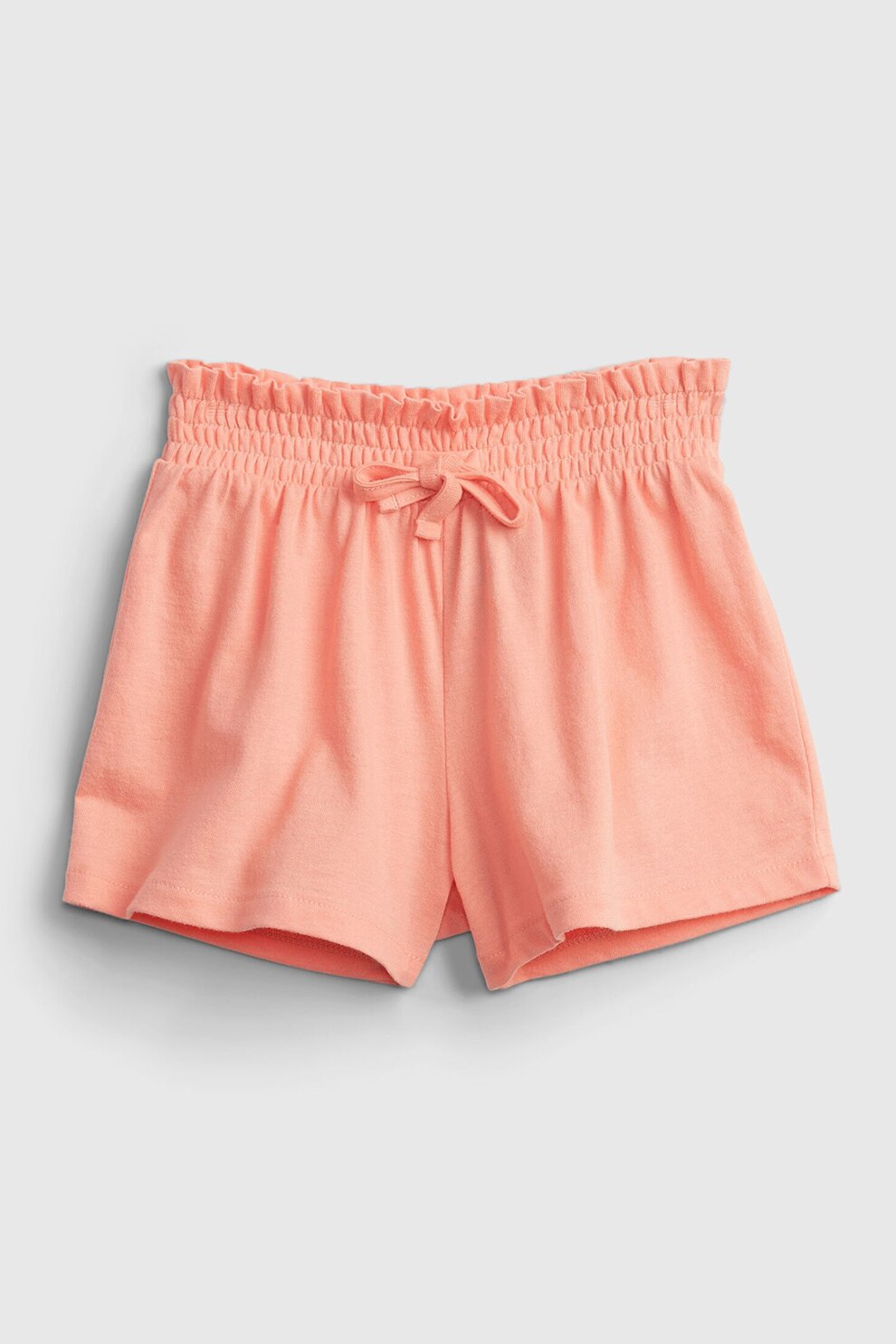 GAP, Pantaloni scurti de bumbac organic cu talie elastica plisata, Roz somon