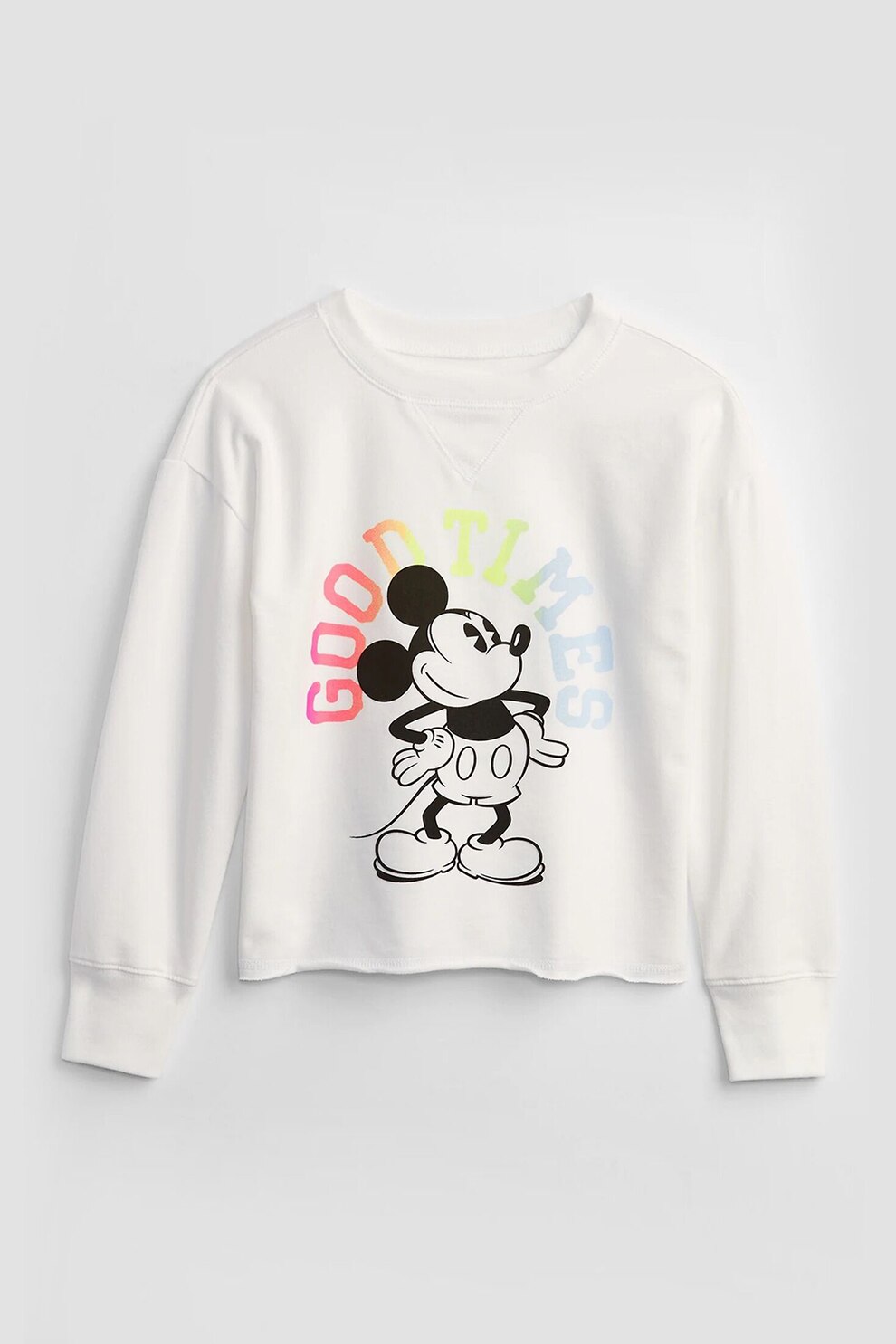 GAP, Bluza sport cu imprimeu Mickey Mouse, Alb, 160 CM