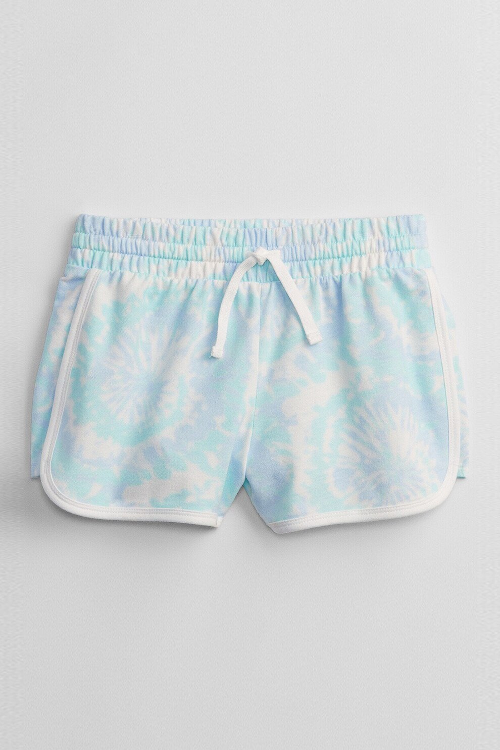 GAP, Pantaloni scurti cu snur si imprimeu, Albastru pal/Alb