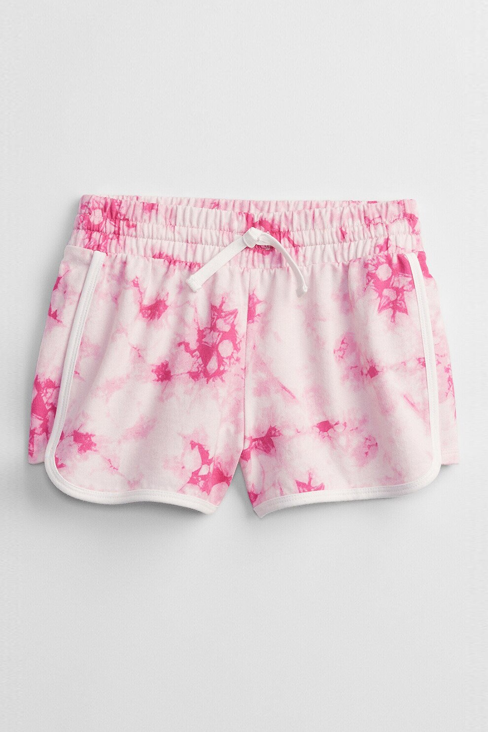 GAP, Pantaloni scurti cu snur si imprimeu, Roz deschis/Roz aprins