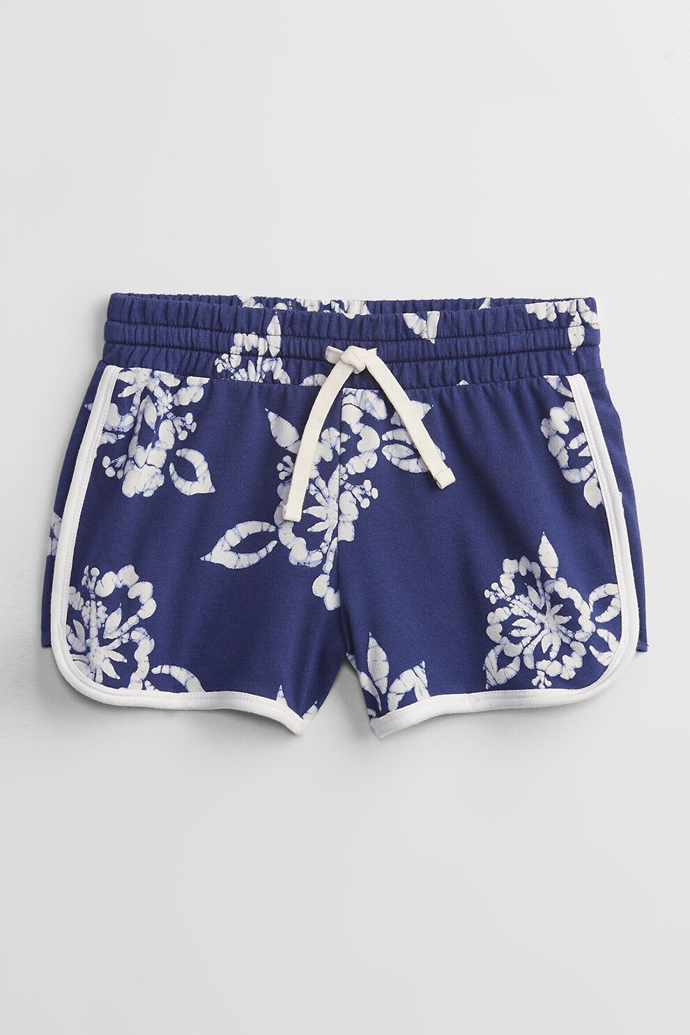 GAP, Pantaloni scurti cu snur si imprimeu, albastru inchis/alb