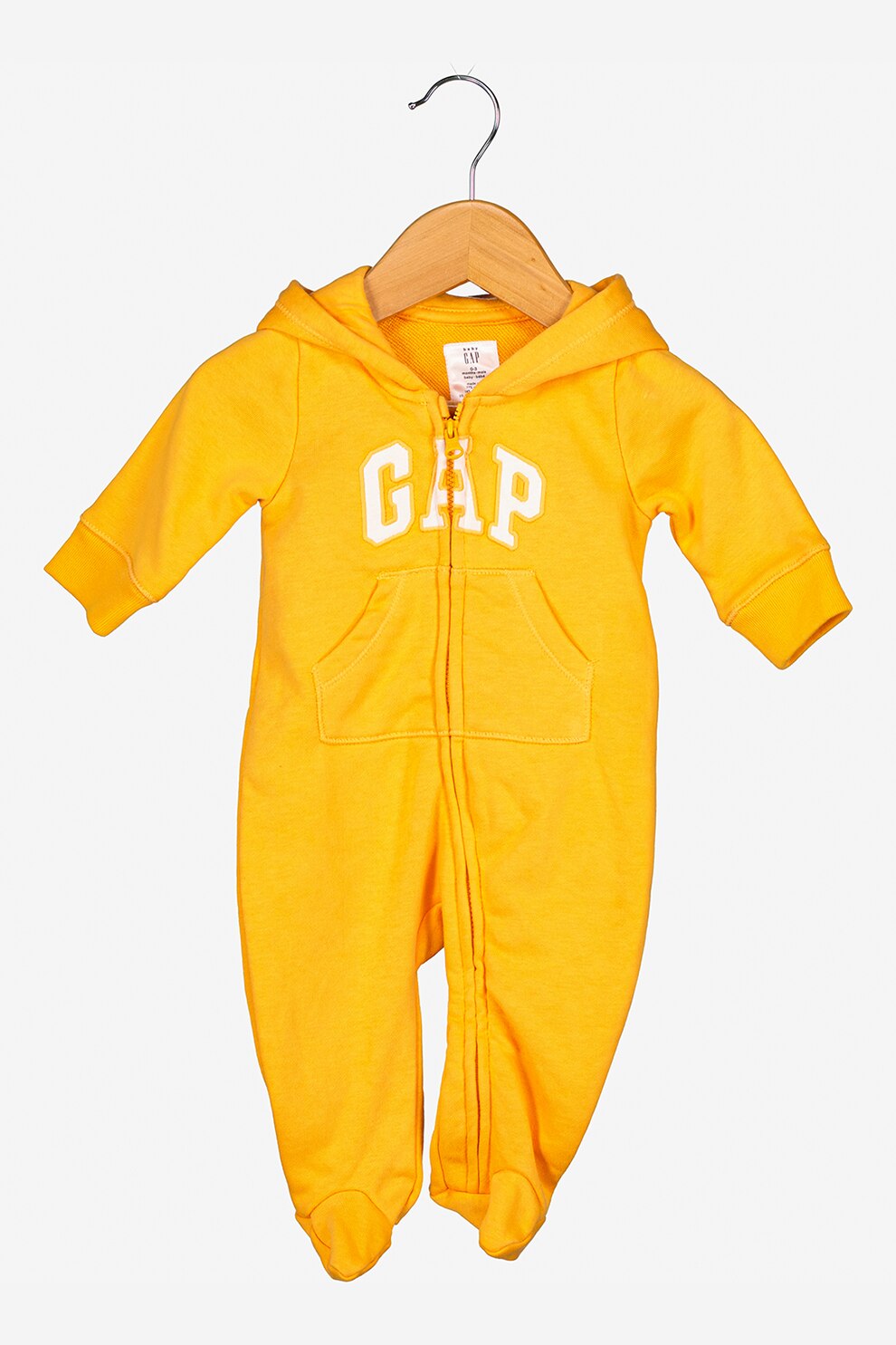 GAP, Salopeta cu fermoar si botosei, cu logo brodat, Oranj, 50 CM Standard