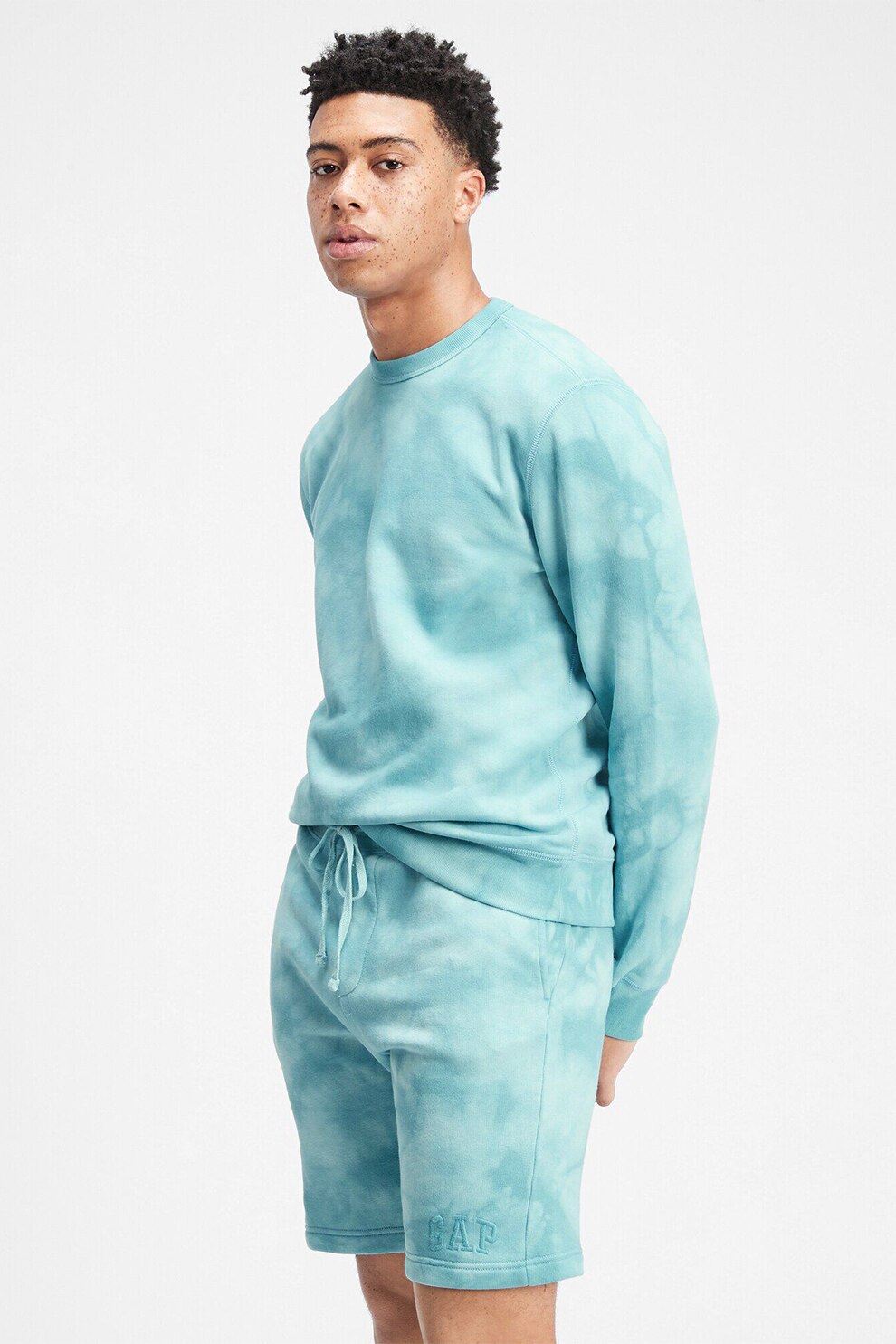 GAP, Bluza sport cu model tie-dye, Turcoaz