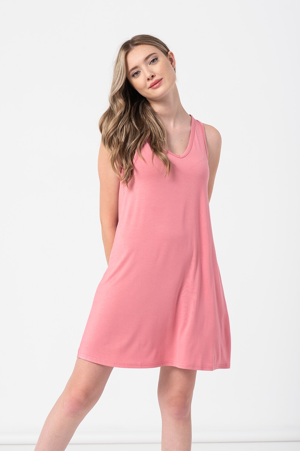 GAP, Rochie fara maneci cu decolteu in V, Roz